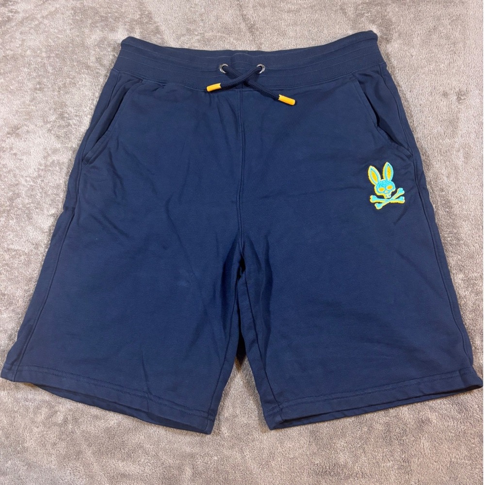 Psycho Bunny Kids Navy Blue Sweat Shorts Embroidered Logo XL 18/20